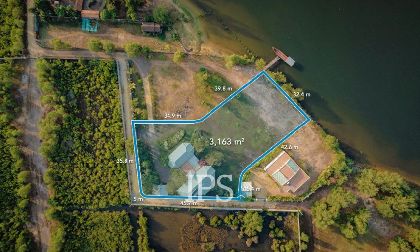 3163 Sqm River Front Property for Sale - Kampot Province