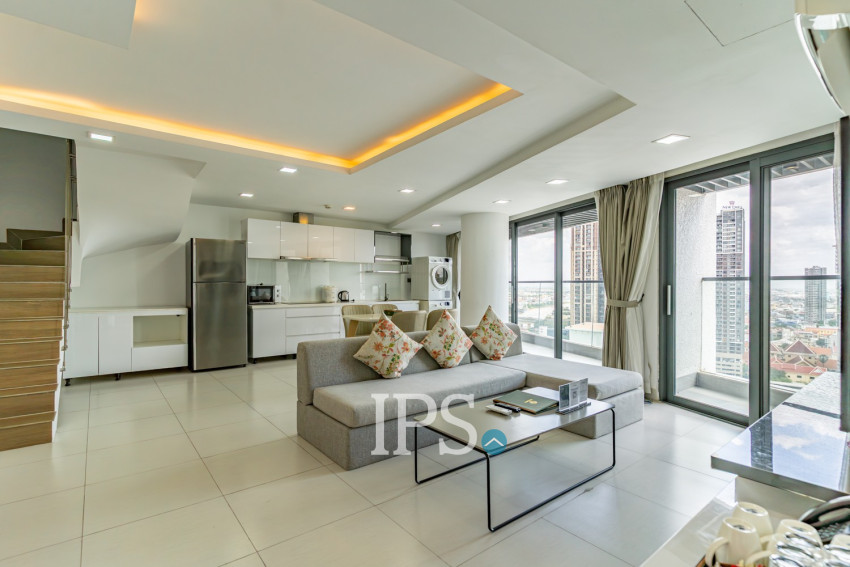 Duplex 3 Bedroom Penthouse For Rent - Tonle Bassac, Phnom Penh