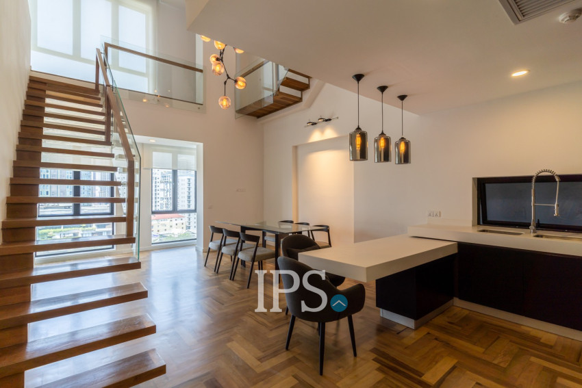 Duplex 3 Bedroom Serviced Apartment For Rent - Tonle Bassac, Phnom Penh