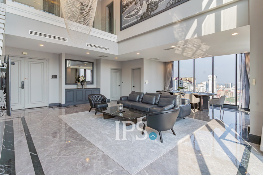 Duplex 4 Bedroom Serviced Penthouse For Rent - BKK1, Phnom Penh