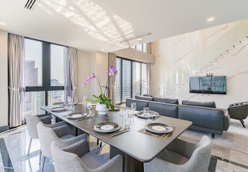 Duplex 4 Bedroom Serviced Penthouse For Rent - BKK1, Phnom Penh thumbnail