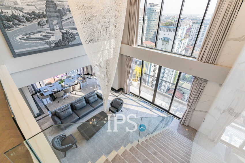 Duplex 4 Bedroom Serviced Penthouse For Rent - BKK1, Phnom Penh