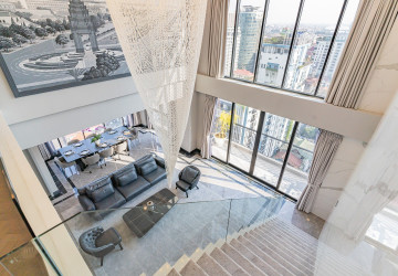 Duplex 4 Bedroom Serviced Penthouse For Rent - BKK1, Phnom Penh thumbnail