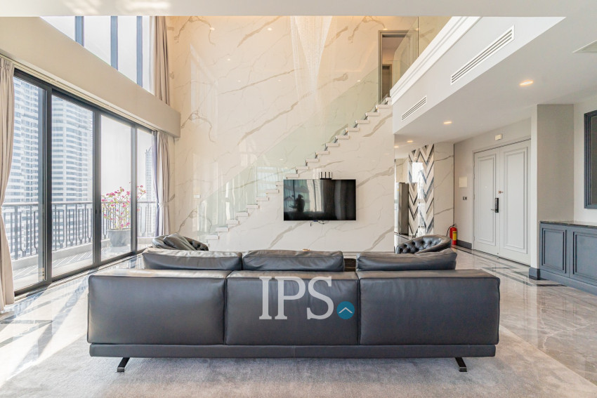Duplex 4 Bedroom Serviced Penthouse For Rent - BKK1, Phnom Penh