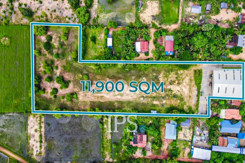 11900 Sqm Commercial Land For Rent - Svay Thom, Prasat Bakong, Siem Reap