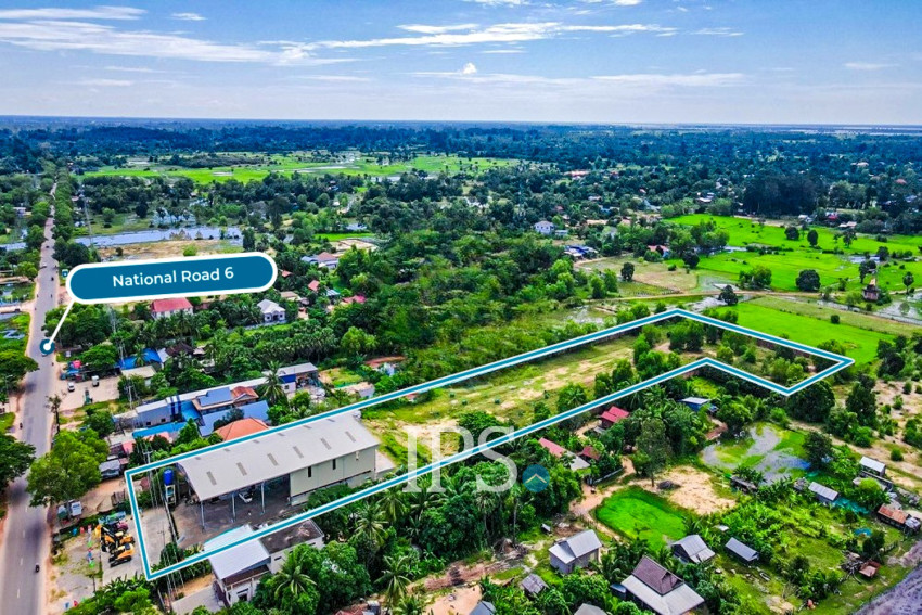 11900 Sqm Commercial Land For Rent - Svay Thom, Prasat Bakong, Siem Reap