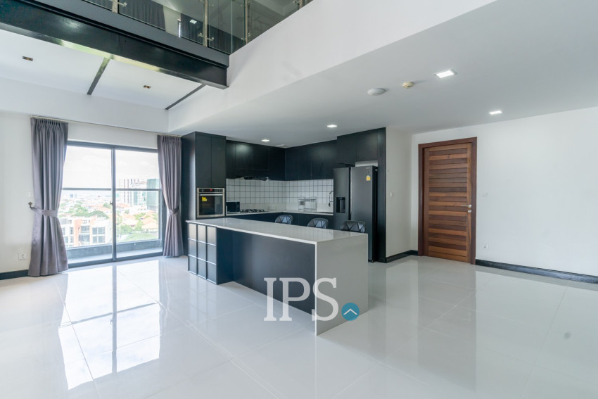 Duplex 3 Bedroom Penthouse Serviced Apartment For Rent - Boeung Kak 1, Phnom Penh