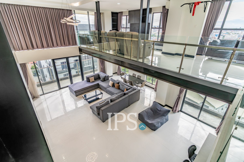 Duplex 2 Bedroom Penthouse Serviced Apartment For Rent - Boeung Kak 1, Phnom Penh