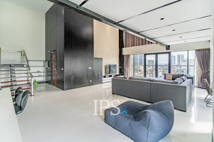 Duplex 2 Bedroom Penthouse Serviced Apartment For Rent - Boeung Kak 1, Phnom Penh