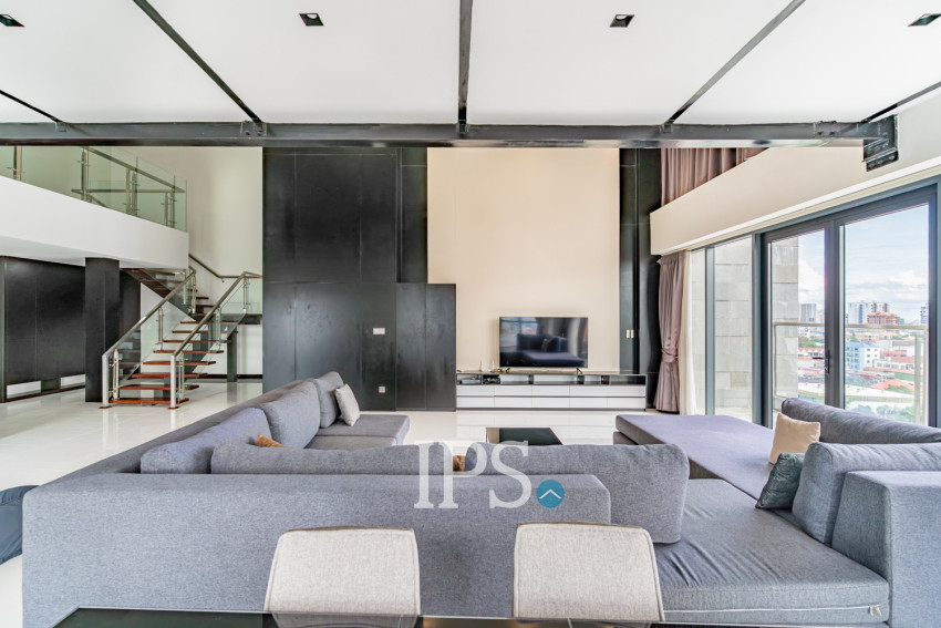 Duplex 2 Bedroom Penthouse Serviced Apartment For Rent - Boeung Kak 1, Phnom Penh
