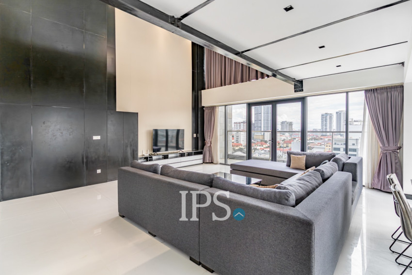 Duplex 2 Bedroom Penthouse Serviced Apartment For Rent - Boeung Kak 1, Phnom Penh