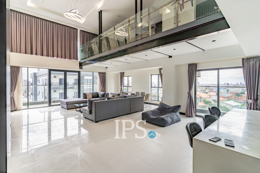 Duplex 2 Bedroom Penthouse Serviced Apartment For Rent - Boeung Kak 1, Phnom Penh