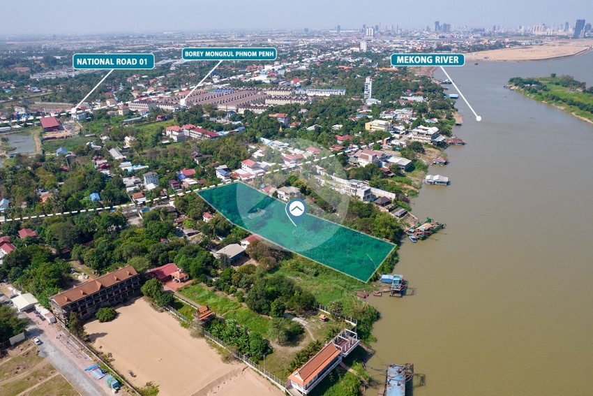 3,574 Sqm Land For Sale - Along Mekong River, Preaek Aeng, Phnom Penh