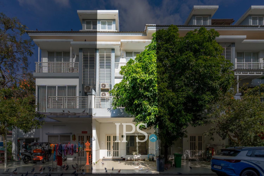 4 Bedroom Linked Villa For Rent - Borey Peng Huoth, Russey Keo, Phnom Penh
