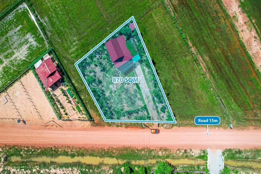 870 Sqm Residential Land For Sale -  Krabei Riel, Siem Reap