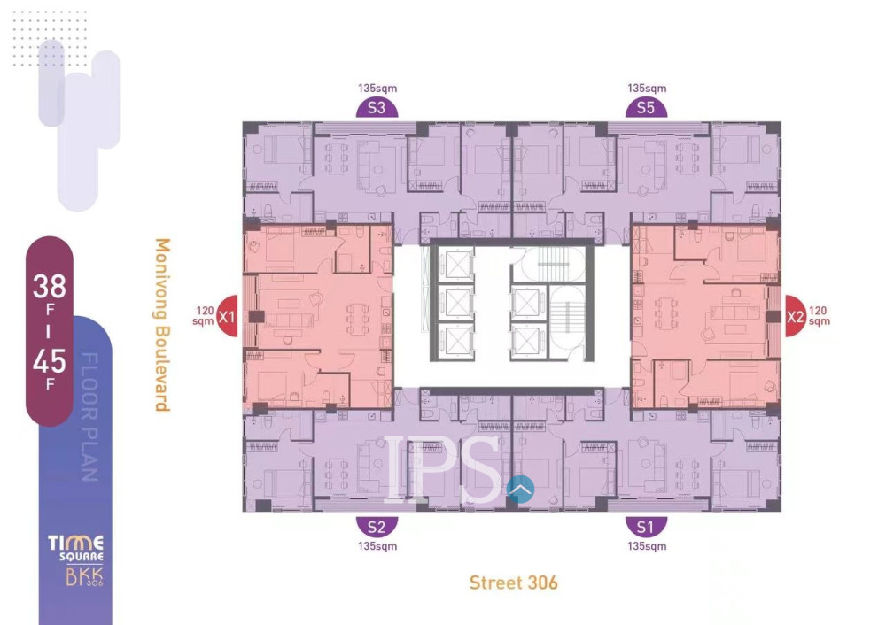 39th Floor 3 Bedroom Condo (Type S1) Resale - Time Square 306, BKK1, Phnom Penh - Image 24