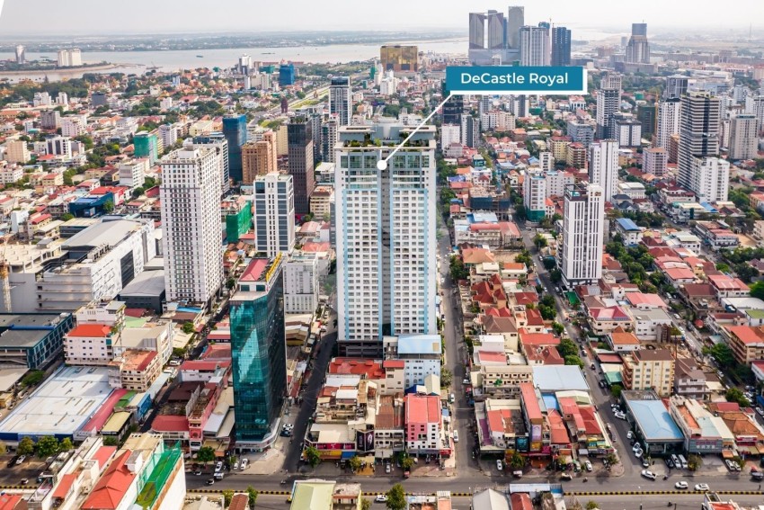 16th Floor 2 Bedroom Condo For Sale - DeCastle Royal, BKK1, Phnom Penh
