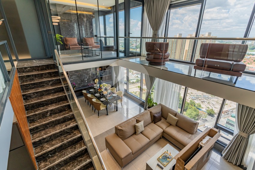 30th Floor 3 Bedroom Triplex For Sale - The Penthouse Residence, Tonle Bassac, Phnom Penh