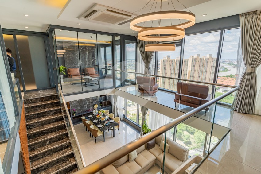 30th Floor 3 Bedroom Triplex For Sale - The Penthouse Residence, Tonle Bassac, Phnom Penh