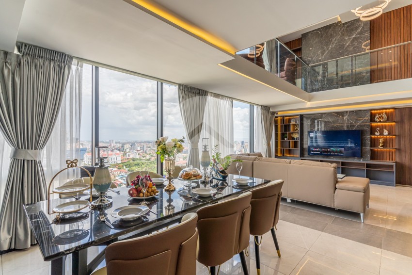 30th Floor 3 Bedroom Triplex For Sale - The Penthouse Residence, Tonle Bassac, Phnom Penh