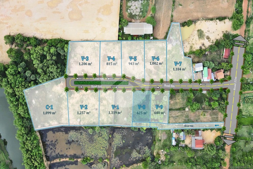 625 Sqm Land For Sale - Next to Golf Course, Svay Dangkum, Siem Reap