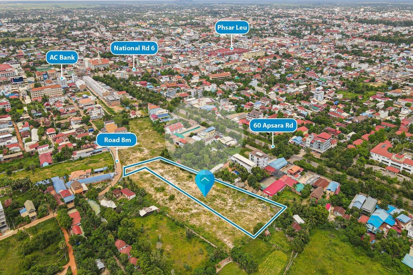 7,680 Sqm Commercial Land For Sale - Slor Kram, Siem Reap