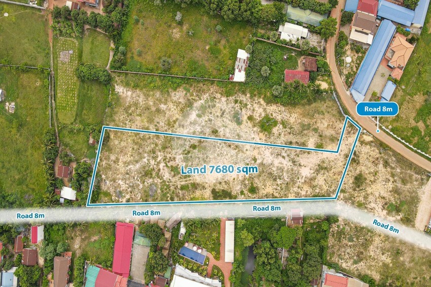 7,680 Sqm Commercial Land For Sale - Slor Kram, Siem Reap