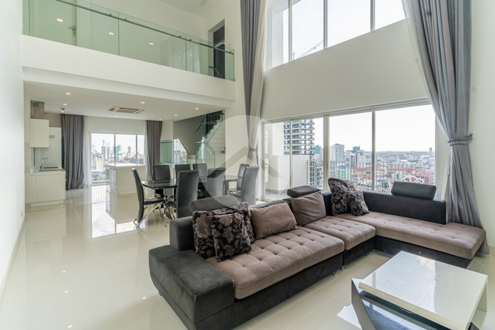 Duplex 4 Bedroom Serviced Penthouse For Rent - Tumnup Teuk, Phnom Penh