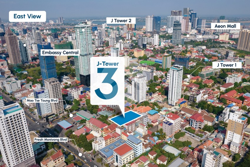 Type A 3-Bedroom Condo For Sale  - J-Tower 3, Tonle Bassac, Phnom Penh