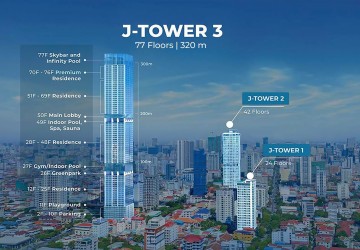 Type A 3-Bedroom Condo For Sale  - J-Tower 3, Tonle Bassac, Phnom Penh thumbnail