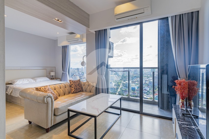 35 Sqm Studio Condo For Rent - Time Square 2, Toul Kork, Phnom Penh