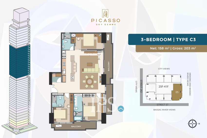 Picasso Sky Gemme Luxury Condominium For Sale - BKK1, Phnom Penh