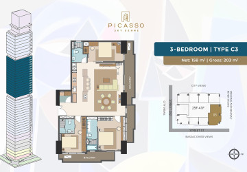 Picasso Sky Gemme Luxury Condominium For Sale - BKK1, Phnom Penh thumbnail