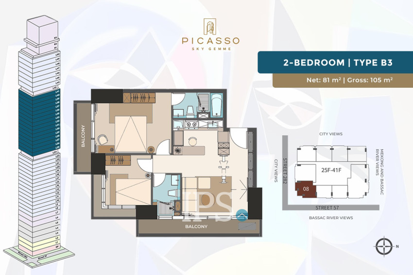 Picasso Sky Gemme Luxury Condominium For Sale - BKK1, Phnom Penh