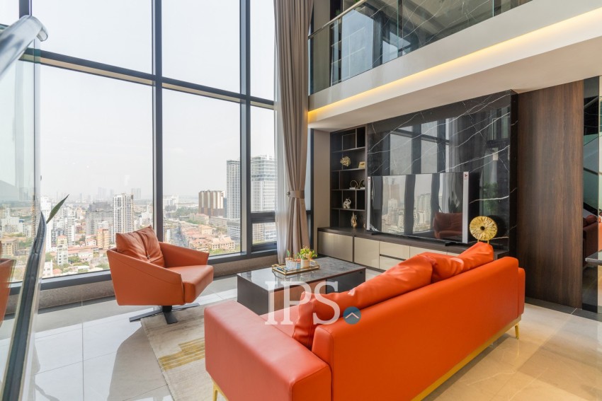 3 Bedroom Serviced Duplex Penthouse For Rent - The Penthouse Residence, Tonle Bassac, Phnom Penh