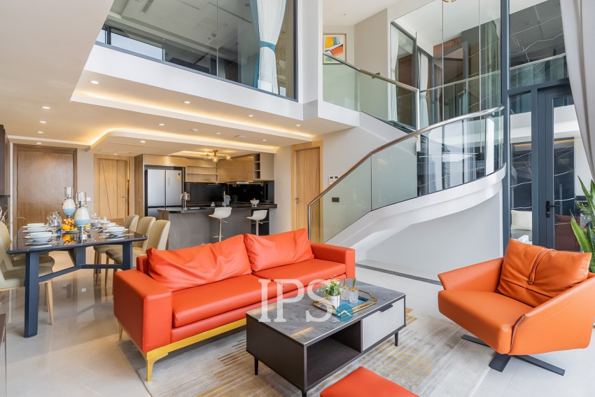 3 Bedroom Serviced Duplex Penthouse For Rent - The Penthouse Residence, Tonle Bassac, Phnom Penh