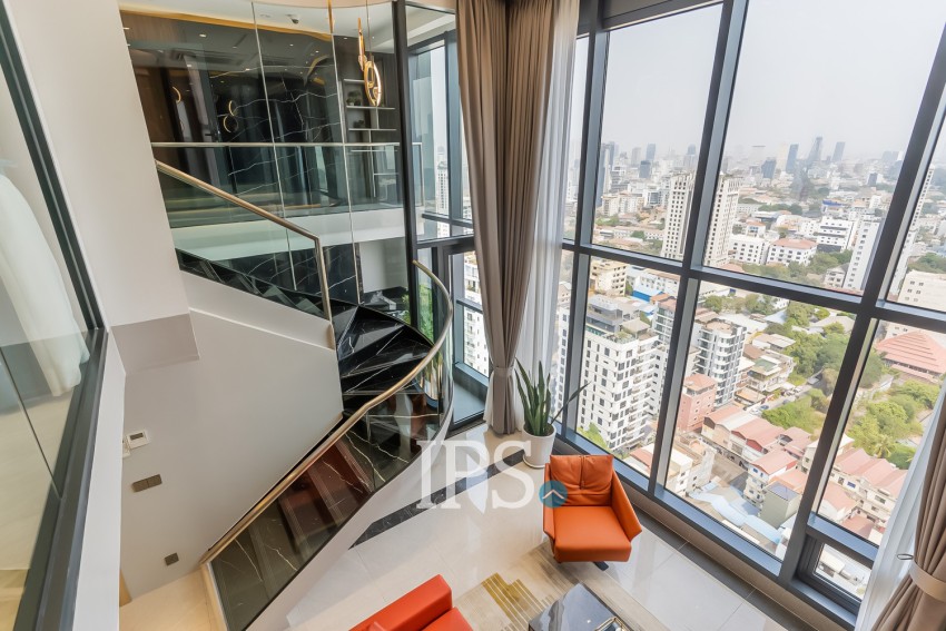 3 Bedroom Serviced Duplex Penthouse For Rent - The Penthouse Residence, Tonle Bassac, Phnom Penh