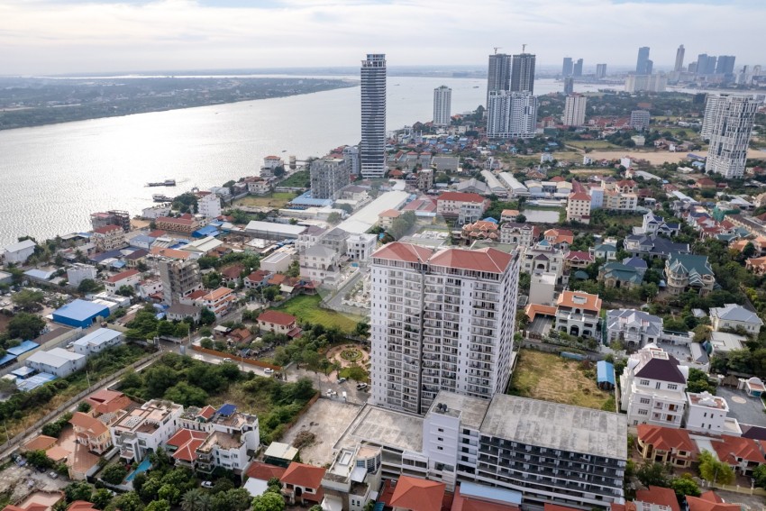 16th Floor 2 Bedroom Condo For Sale - Mekong View Tower 2,  Chroy Changvar, Phnom Penh