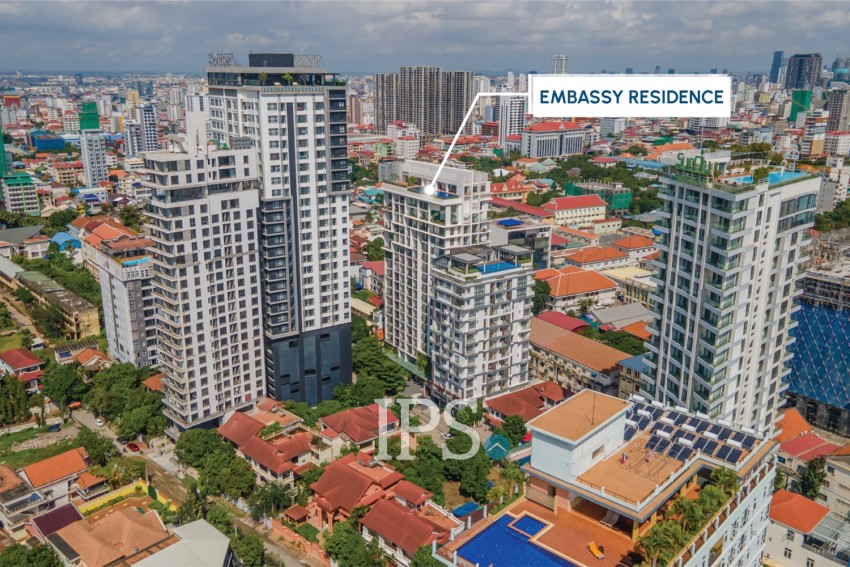 15th Floor 1 Bedroom Condo For Sale - Embassy Residences, Tonle Bassac, Phnom Penh