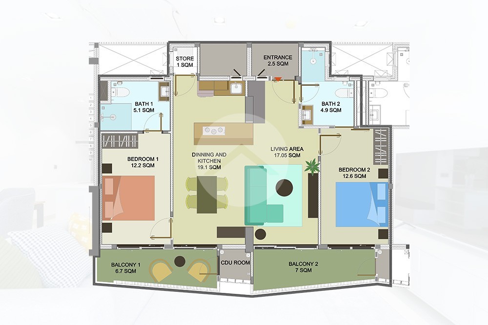 2 Bedroom Condo For Rent - Svay Dangkum, Siem Reap - Image 42