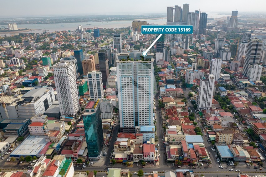 21st Floor 1 Bedroom Condo For Sale - De Castle Royal, BKK1, Phnom Penh