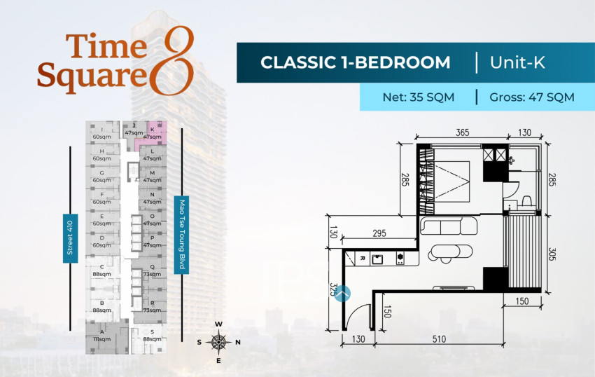 Time Square 8 Condominium - Near Russian Market, Phnom Penh