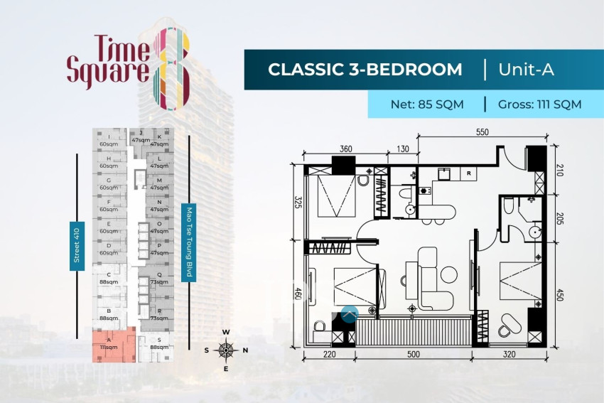 Time Square 8 Condominium - Near Russian Market, Phnom Penh