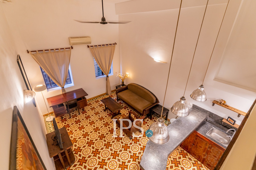 Renovated Loft 1 Bedroom Apartment For Rent - Phsar Chas, Phnom Penh