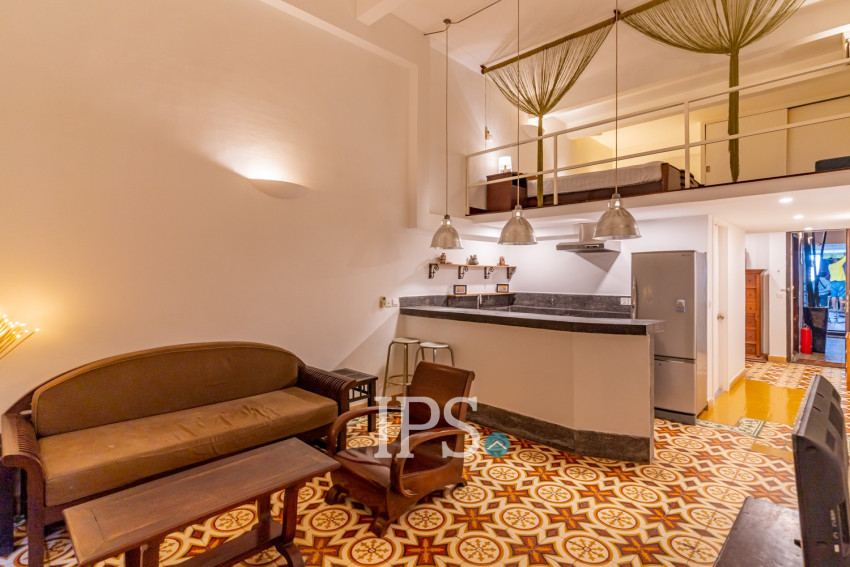 Renovated Loft 1 Bedroom Apartment For Rent - Phsar Chas, Phnom Penh