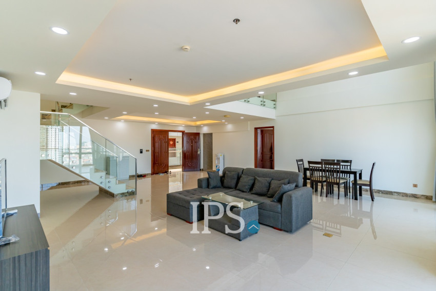 Duplex 3 Bedroom Penthouse Serviced Condo For Rent - Veal Vong, Phnom Penh