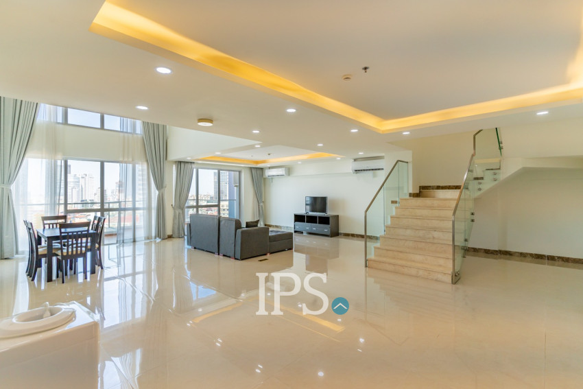 Duplex 3 Bedroom Penthouse Serviced Condo For Rent - Veal Vong, Phnom Penh