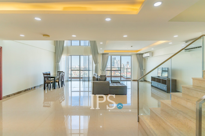 Duplex 3 Bedroom Penthouse Serviced Condo For Rent - Veal Vong, Phnom Penh