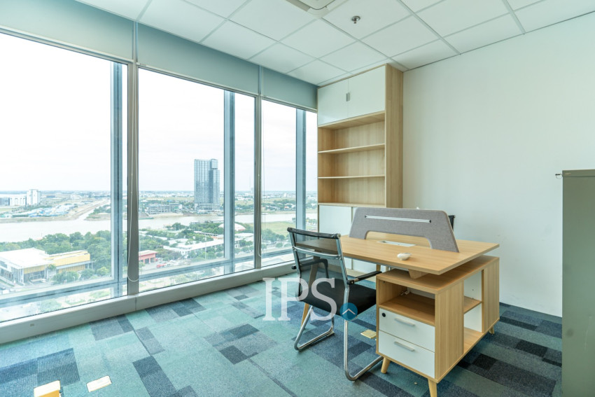 82 Sqm Office Space For Rent - Diamond Twin Tower, Tonle Bassac, Phnom Penh