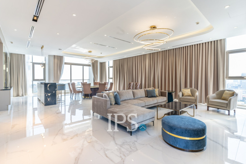 4 Bedroom Duplex Penthouse Serviced Apartment For Rent - Grace Residence, Daun Penh, Phnom Penh